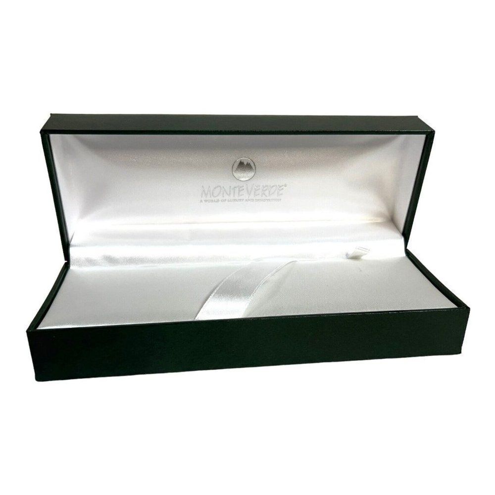 Monteverde Fountain Pen Green BOX ONLY 7” X 2.75”X2” Satin Lined Hard Case Gift